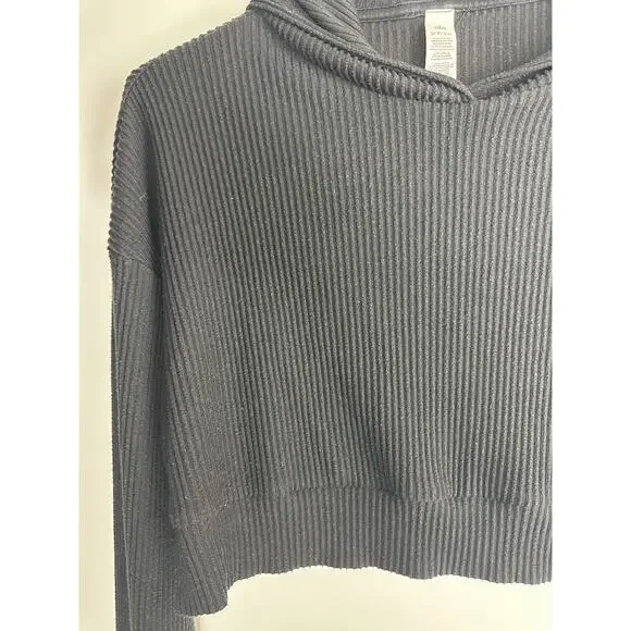 Alo Yoga Muse Ribbed 2 Piece Set Crop Hoodie Jogger Sweatpants Small *Read/Flaw - Picture 6 of 16